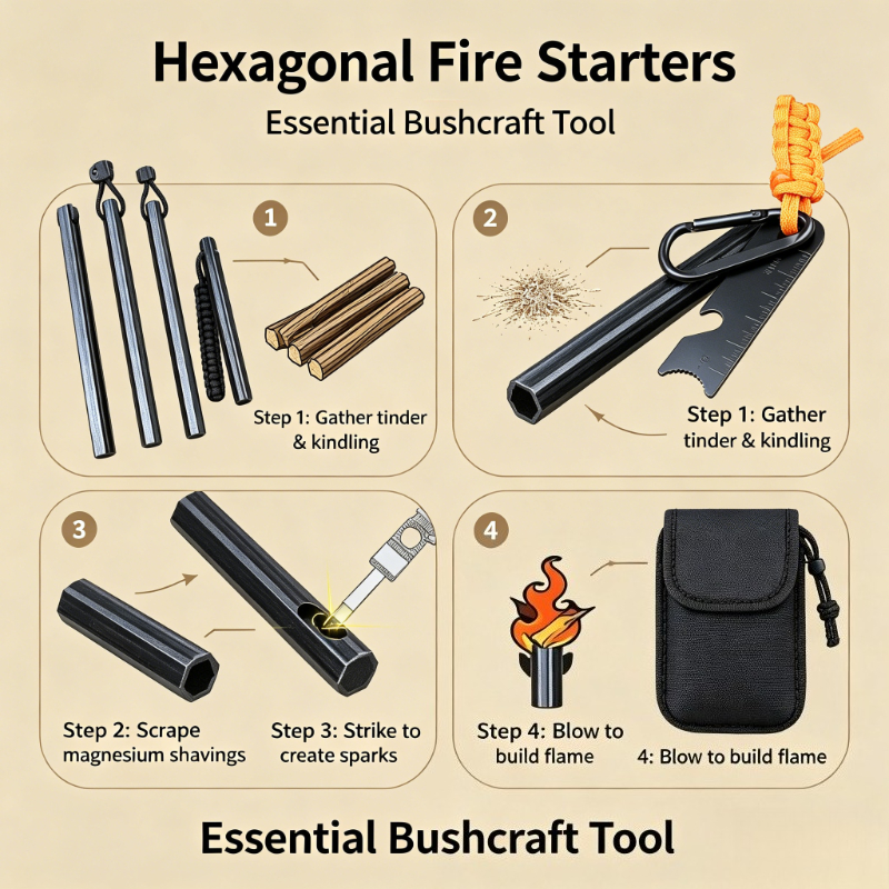Ferro Rod Striker - Compact Bear Grylls Firesteel Kit, Waterproof