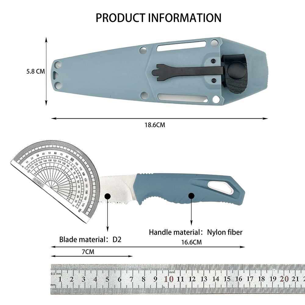 Edc Fixed Blade Deep Carry - D2 Steel Fixed Blade Straight Knife,