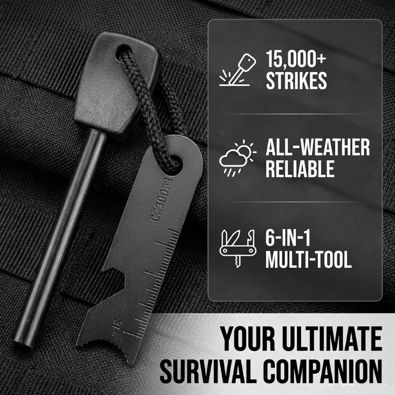 Multi-Function Wooden Handle M - Ferro Rod Striker recensione e prezzo