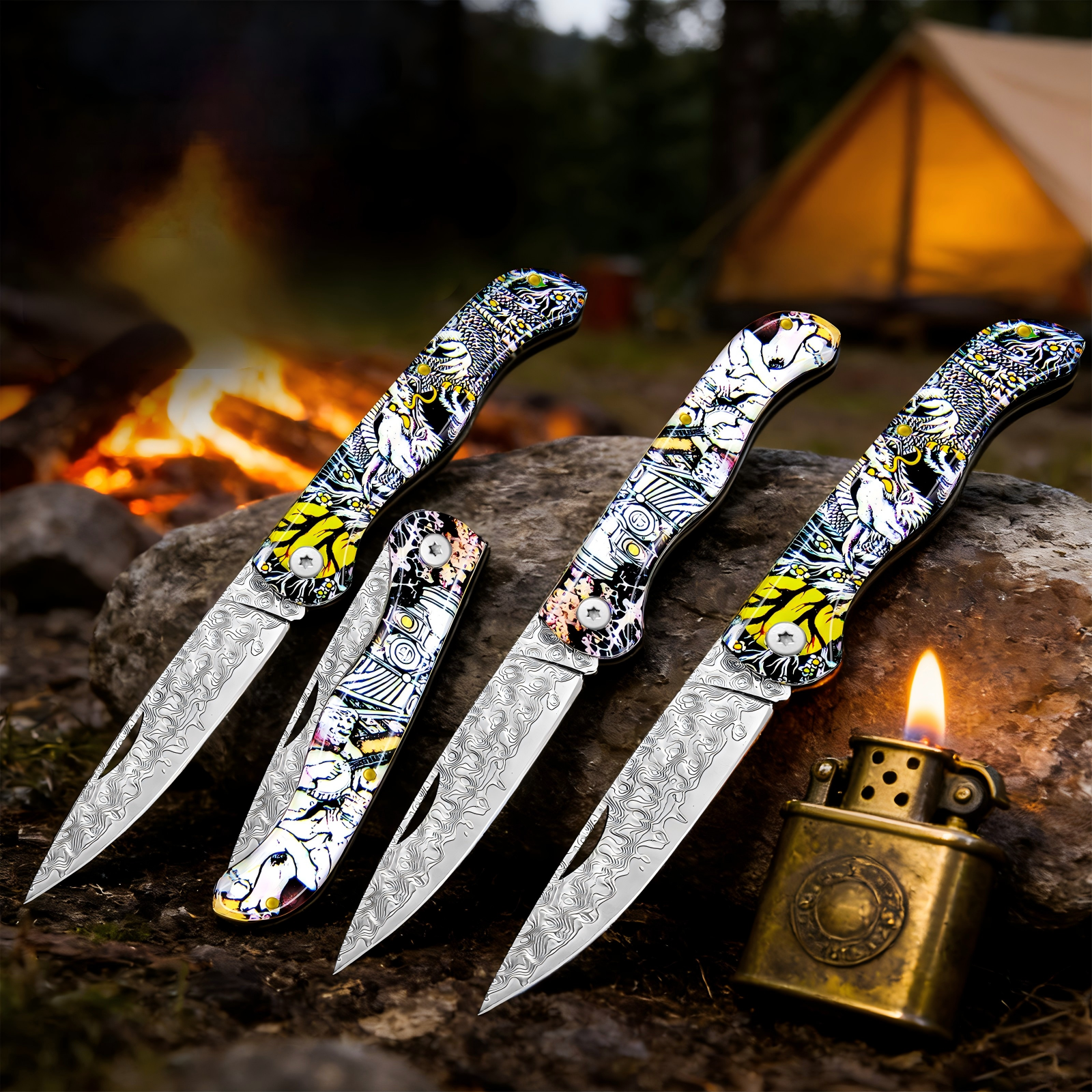 Day Damascus pattern folding p - Edc Day Carry recensione e prezzo