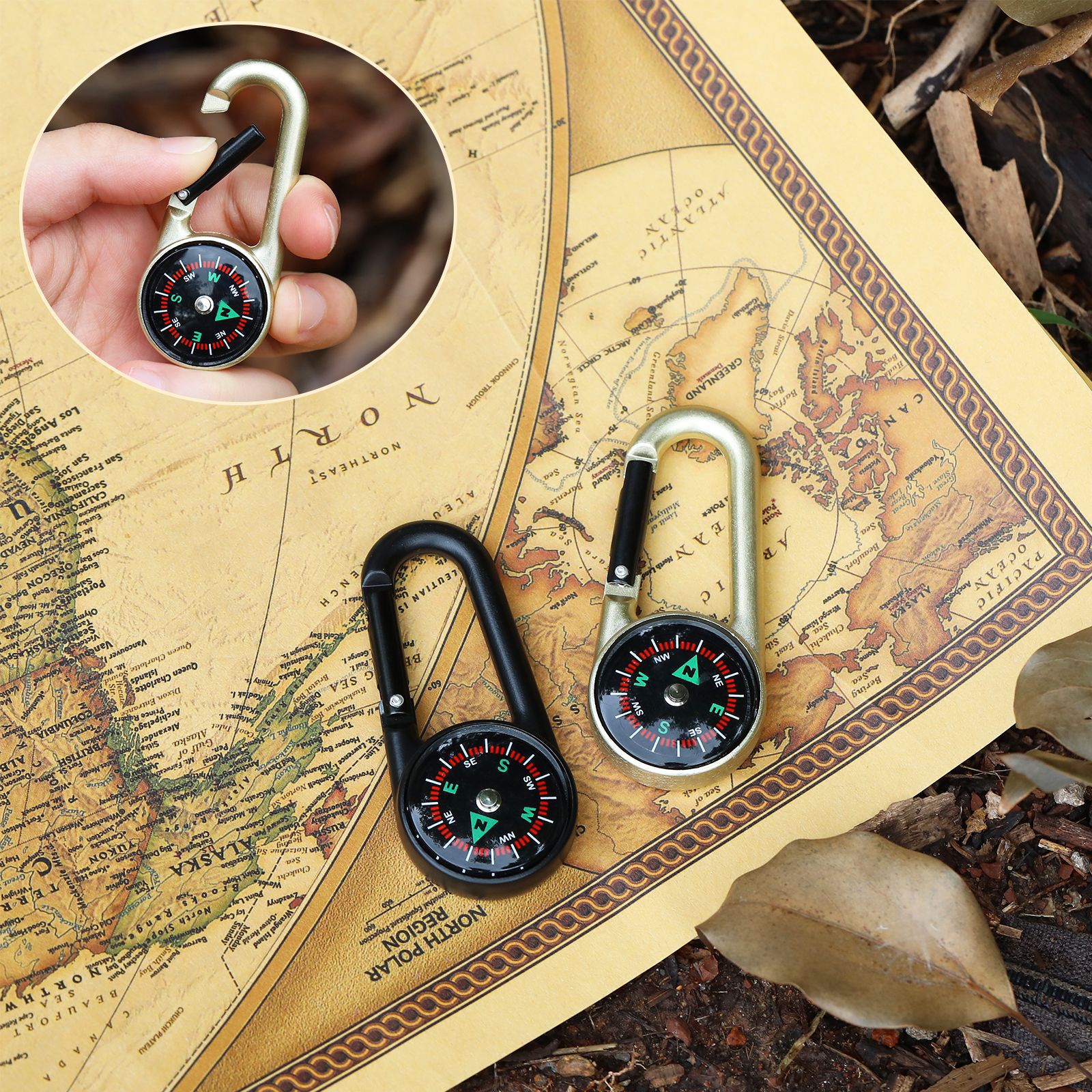 2-in-1 Metal Keychain with Com - Compass Keychain Mini recensione e prezzo
